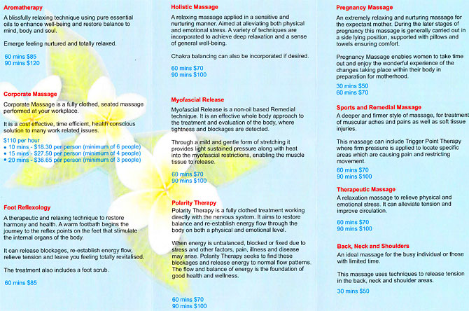 Massage information